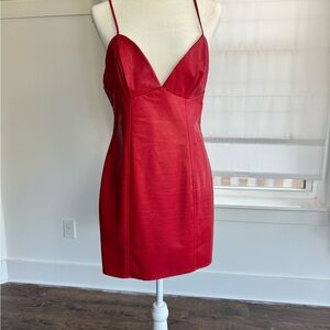 Sexy red “pleather” dress